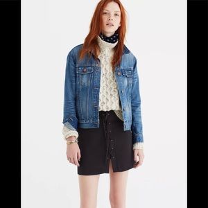 Madewell Lace Up Skirt Black size 12